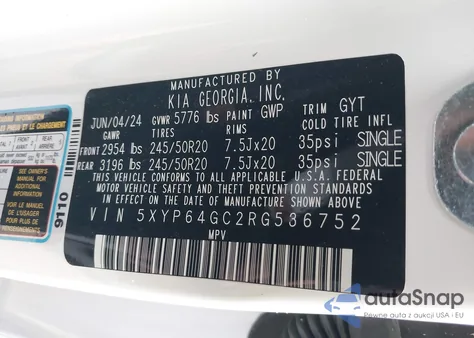 2024 Kia Telluride S z USA, uszkodzony, nr VIN 5XYP64GC2RG536752
